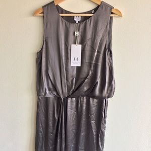 Halston Heritage Front Twist Tank Silk Dress